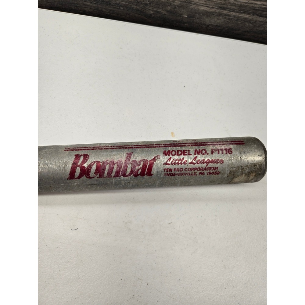 Vintage Bombat Little League Baseball Bat Model P1116 Silver Aluminum 28 Inch